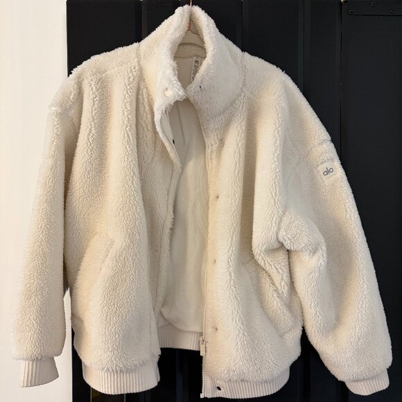 Alo Yoga Sherpa Varsity Fleece Jacket – Size M - Picture 1 of 3